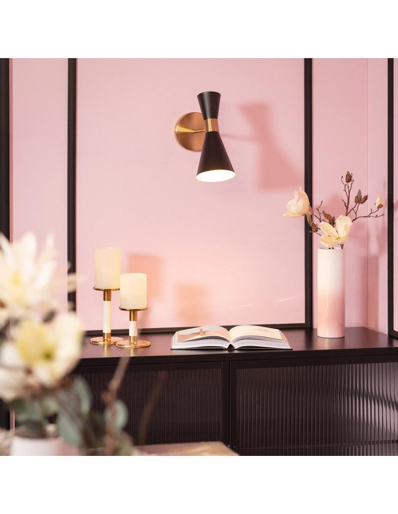 Wall lamps - Abruzzo Wall lamp Black and gold Salvatore E27 25cm ABR-KWS-CZ-E27 - product kolory-swiatla.pl 3