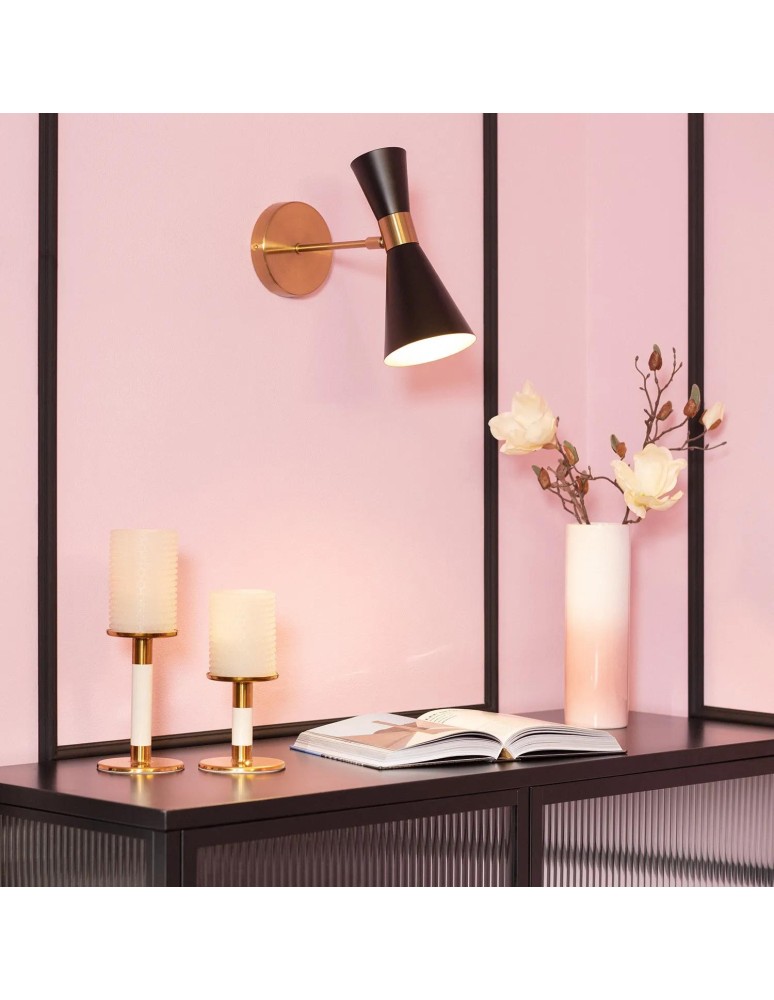 Abruzzo Kinkiet Czarno Złoty Salvatore E27 25cm ABR-KWS-CZ-E27