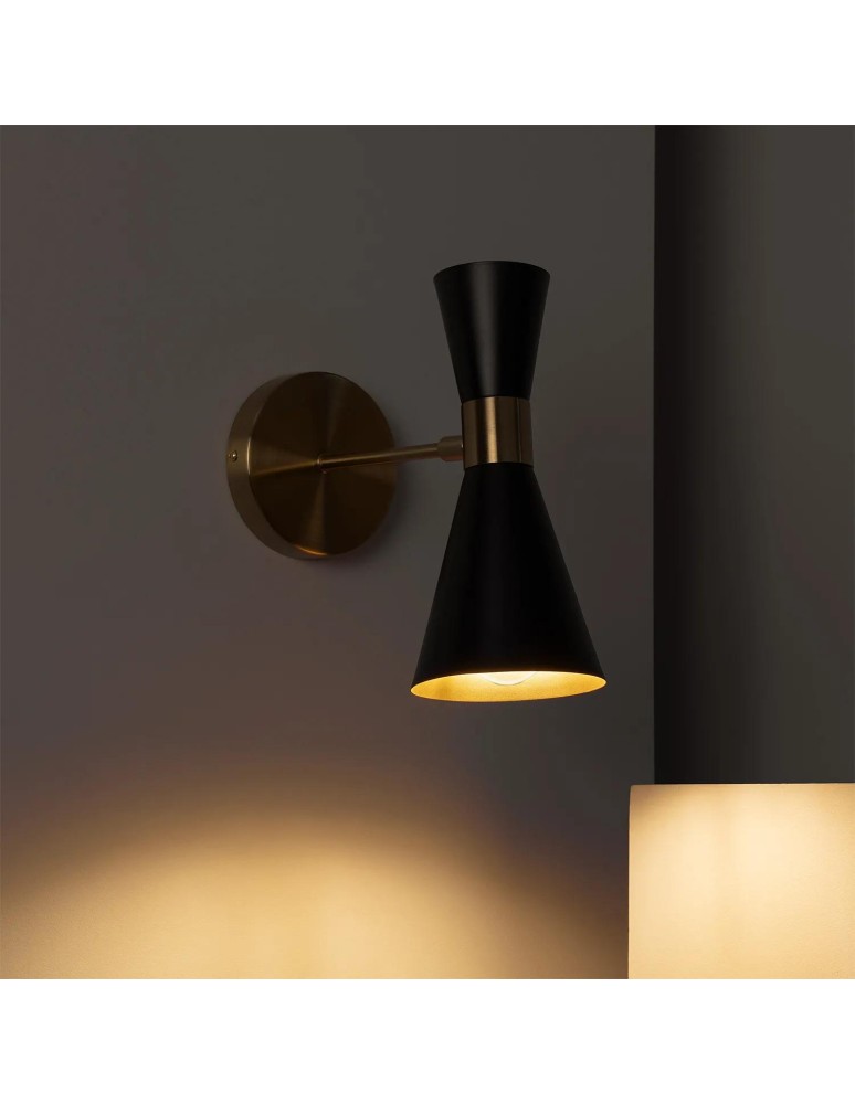 Wall lamps - Abruzzo Wall lamp Black and gold Salvatore E27 25cm ABR-KWS-CZ-E27 - product kolory-swiatla.pl 5