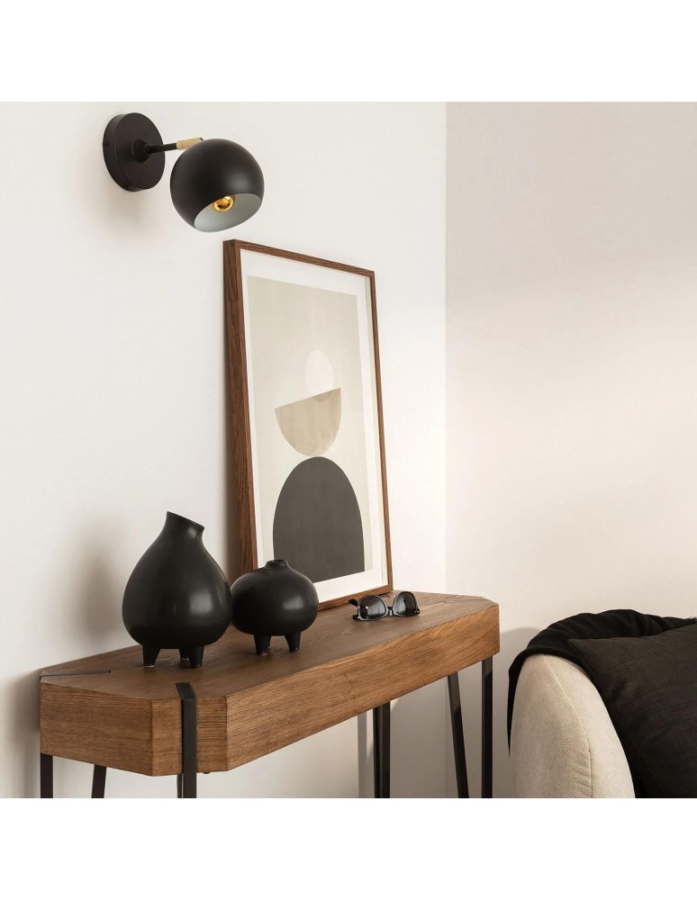 Abruzzo Kinkiet złoto-czarny Stefano E27 ABR-KWS-E27