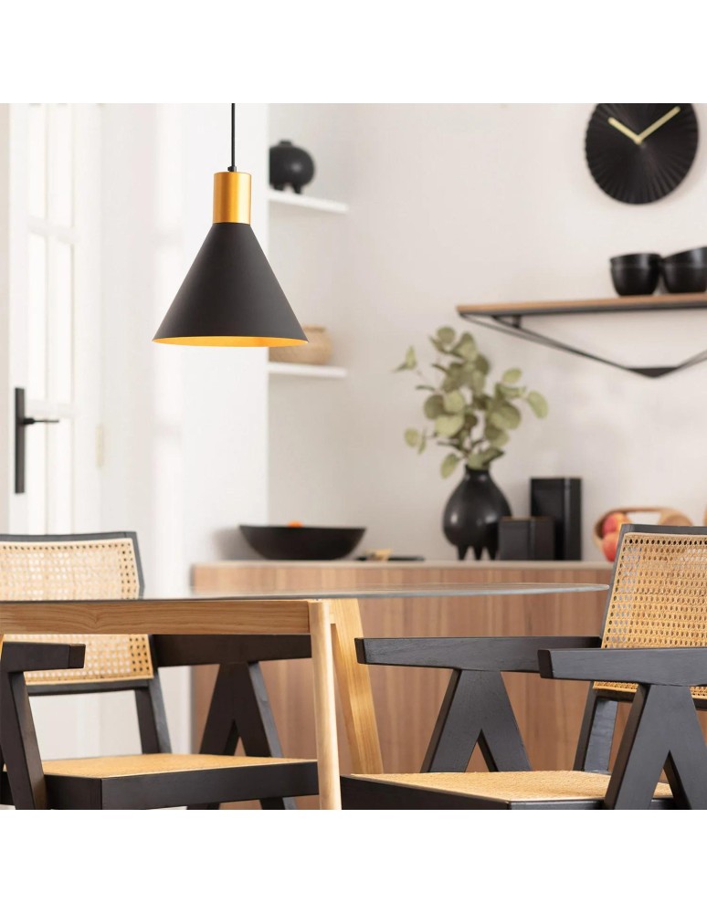 Pendant lamps - Abruzzo Gold-Black Salvatore E27 Pendant Lamp ABR-KWSZ-E27 - product kolory-swiatla.pl 3