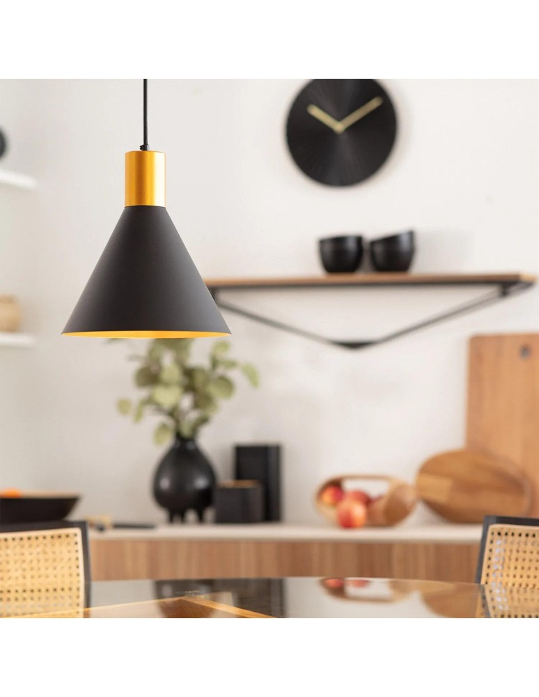 Abruzzo Lampa Wisząca złoto-czarna Salvatore E27 ABR-KWSZ-E27