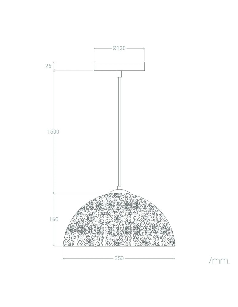 Abruzzo Lampa Wisząca Złota Emma E27 35cm ABR-LWE-E27
