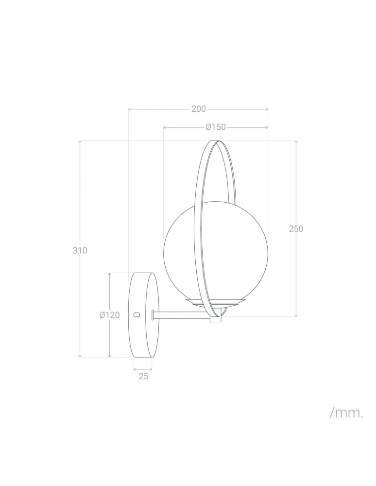 Wall lamps - Abruzzo Wall lamp Gold Milk Ball Florencia E27 ABR-KF-E27 - product kolory-swiatla.pl 10