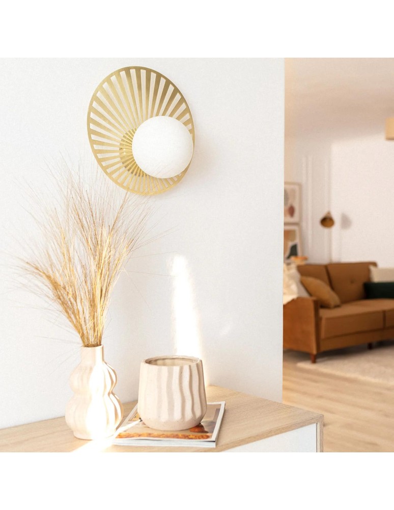 Wall lamps - Abruzzo Wall lamp Gold Milk Ball G9 32cm ABR-KG-G9 - product kolory-swiatla.pl 3