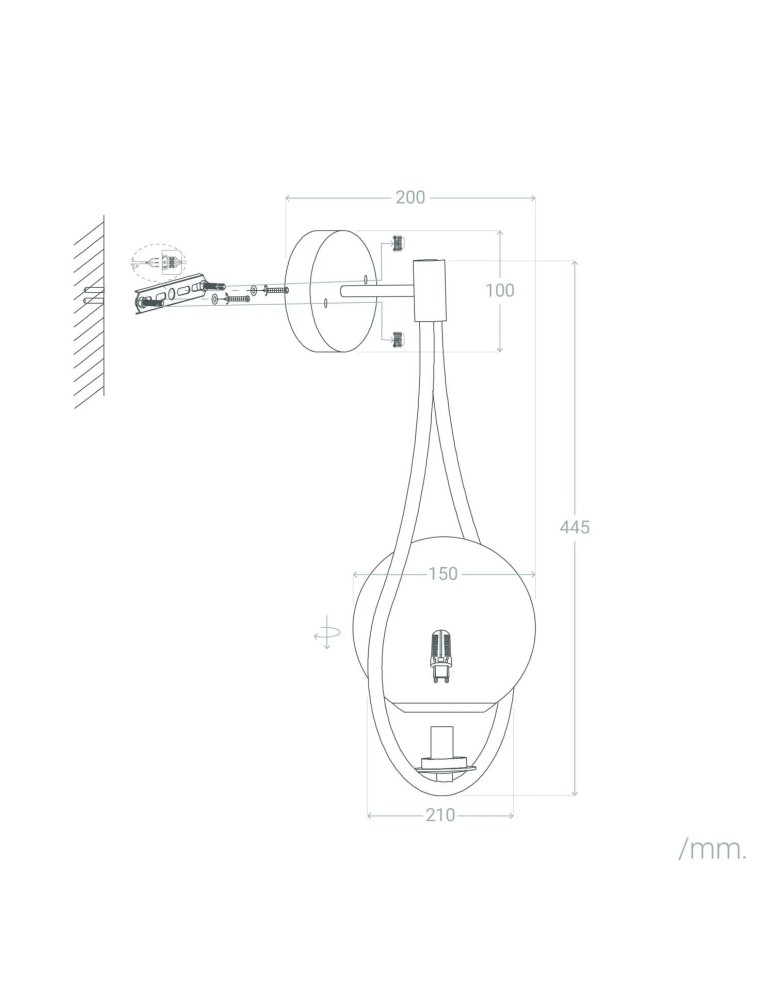 Wall lamps - Abruzzo Wall lamp Gold Alice Milk Ball G9 50cm ABR-KA-G9 - product kolory-swiatla.pl 10