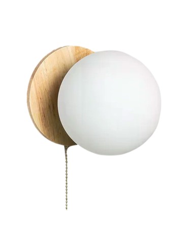 Abruzzo Wall lamp Gold Milk Ball Wooden Tore E27 ABR-KT-E27