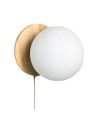 View Abruzzo Wall lamp Gold Milk Ball Wooden Tore E27 ABR-KT-E27