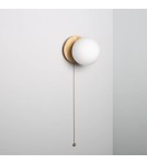 Abruzzo Kinkiet Złoty Kula Mleczna drewniany Tore E27 ABR-KT-E27