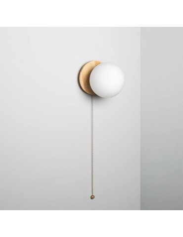 Abruzzo Wall lamp Gold Milk Ball Wooden Tore E27 ABR-KT-E27 - product 2