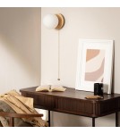 Abruzzo Kinkiet Złoty Kula Mleczna drewniany Tore E27 ABR-KT-E27