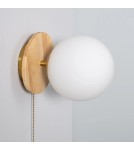 Abruzzo Kinkiet Złoty Kula Mleczna drewniany Tore E27 ABR-KT-E27