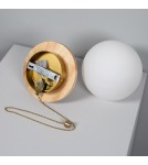 Abruzzo Kinkiet Złoty Kula Mleczna drewniany Tore E27 ABR-KT-E27