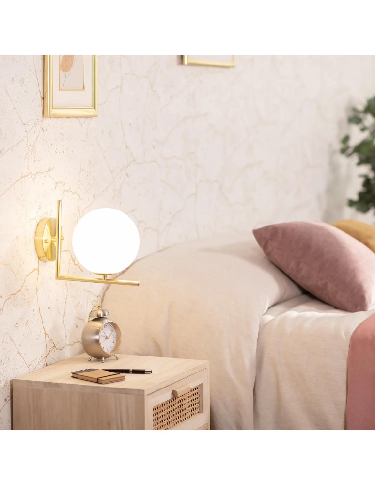 Wall lamps - Abruzzo Wall lamp Gold Milk Ball Riccardo E14 ABR-KRR-E14 - product kolory-swiatla.pl 3