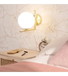 Abruzzo Kinkiet Złoty Kula Mleczna Riccardo E14 ABR-KRR-E14