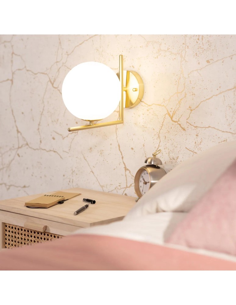 Abruzzo Kinkiet Złoty Kula Mleczna Riccardo E14 ABR-KRR-E14