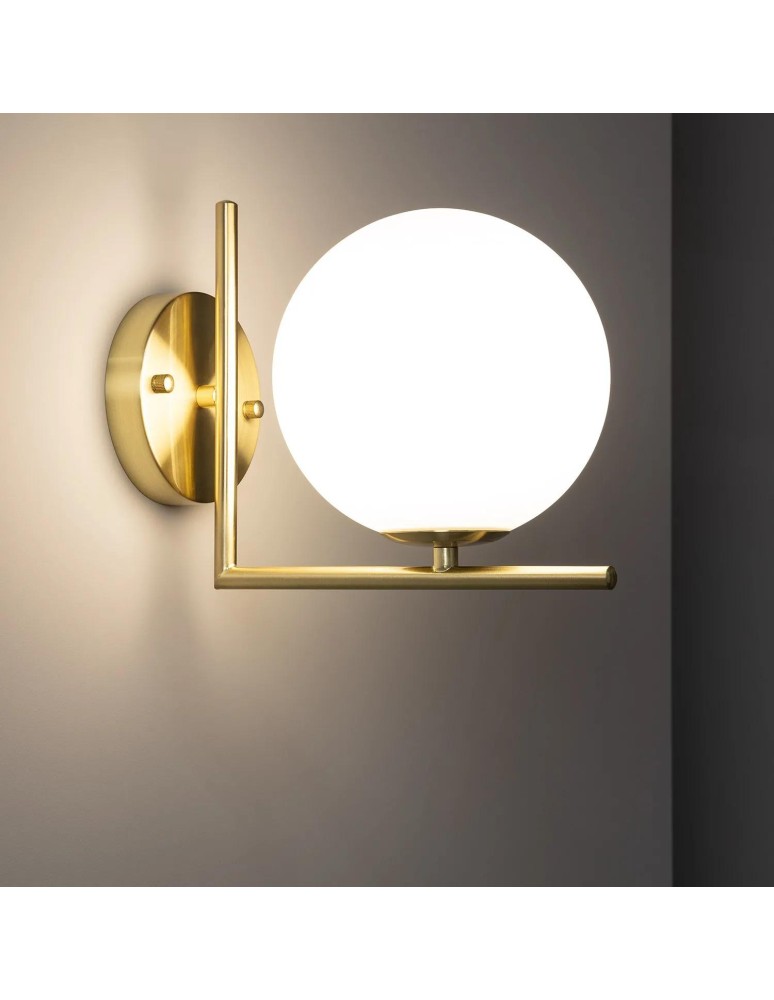 Wall lamps - Abruzzo Wall lamp Gold Milk Ball Riccardo E14 ABR-KRR-E14 - product kolory-swiatla.pl 5
