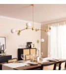 Abruzzo Lampa Sufitowa Złota Kule Mleczne Ricardo 6xG9 ABR-LWR-6XE27