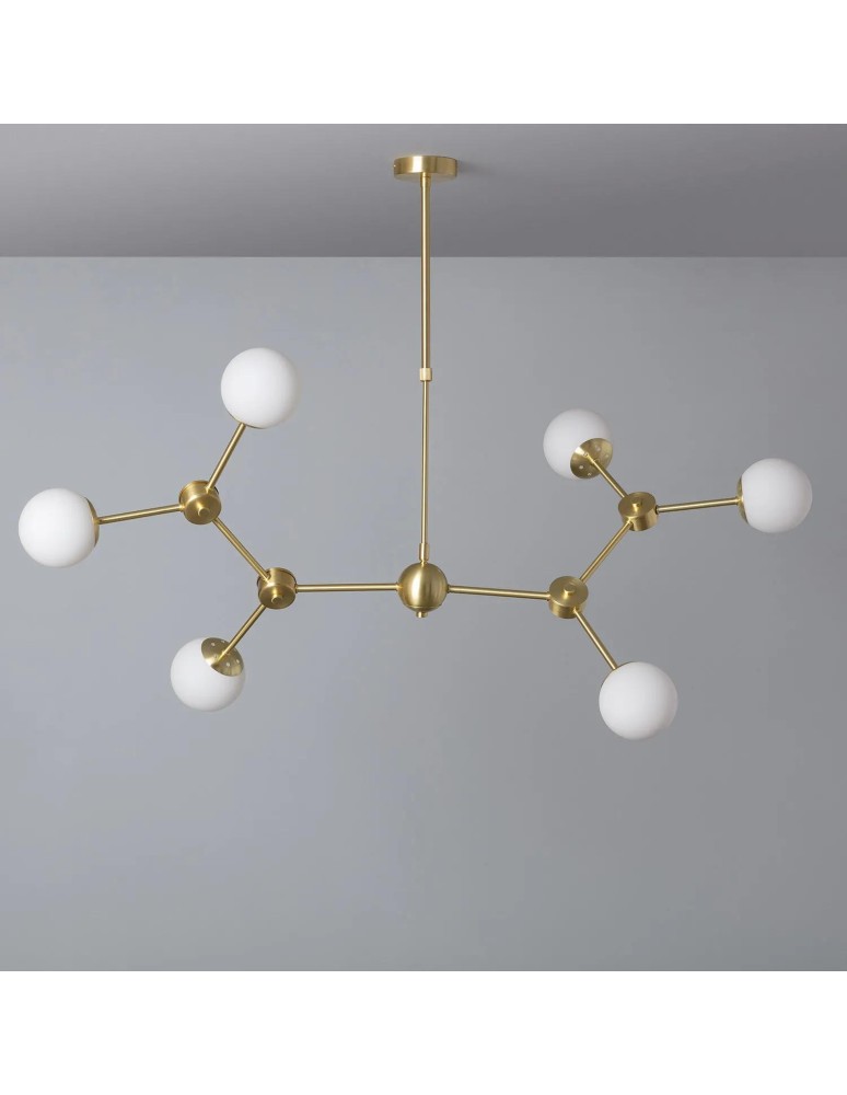 Abruzzo Lampa Sufitowa Złota Kule Mleczne Ricardo 6xG9 ABR-LWR-6XE27