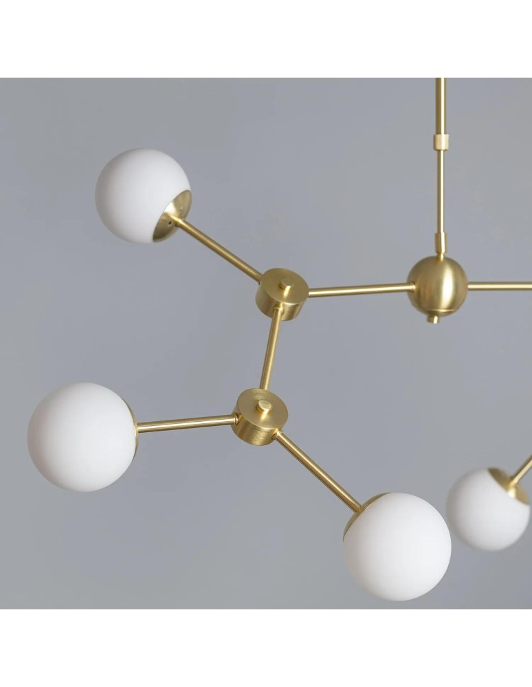 Pendant lamps spheres - Abruzzo Ricardo 6xG9 Gold Milk Balls Ceiling Lamp ABR-LWR-6XE27 - product kolory-swiatla.pl 8