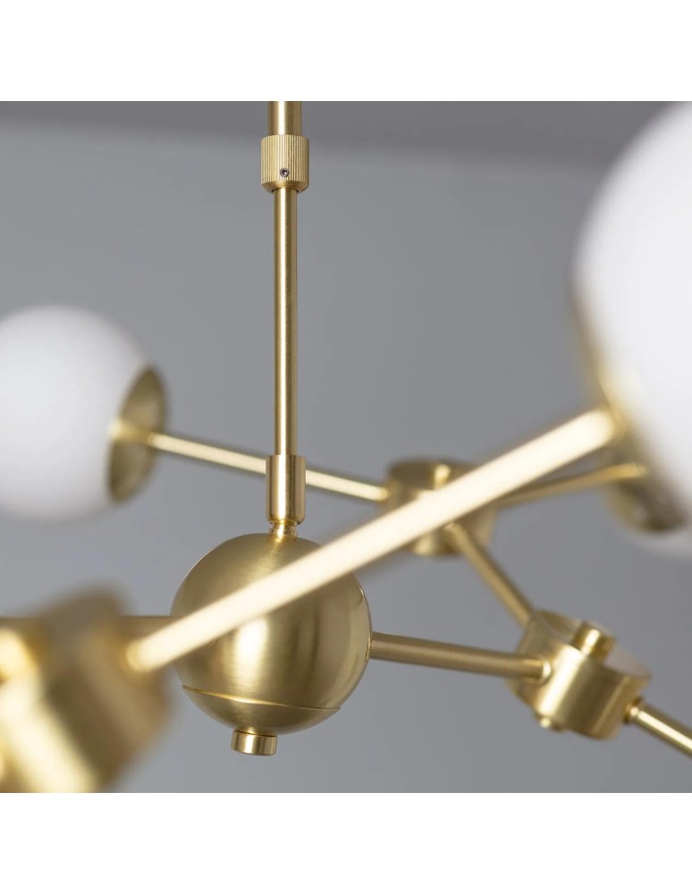 Pendant lamps spheres - Abruzzo Ricardo 6xG9 Gold Milk Balls Ceiling Lamp ABR-LWR-6XE27 - product kolory-swiatla.pl 10