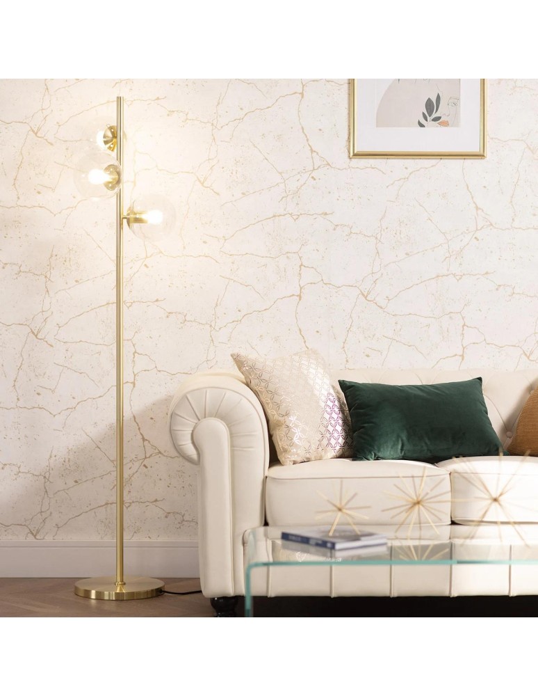 Abruzzo Lampa Podłogowa Złota Kule Pugilia 3xE27 ABR-LSP-3XE27