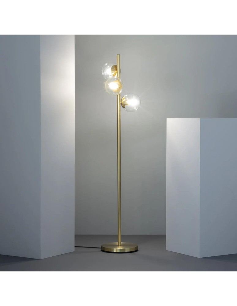 Abruzzo Lampa Podłogowa Złota Kule Pugilia 3xE27 ABR-LSP-3XE27