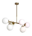 Abruzzo Lampa Wisząca Kule Mleczne Złota Liguria 6xE27 ABR-LWL-6XE27