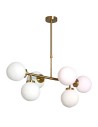 Abruzzo Lampa Wisząca Kule Mleczne Złota Liguria 6xE27 ABR-LWL-6XE27