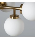 Abruzzo Lampa Wisząca Kule Mleczne Złota Liguria 6xE27 ABR-LWL-6XE27