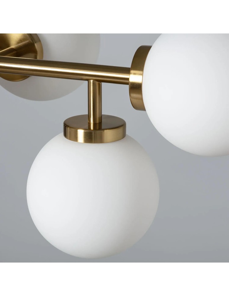 Abruzzo Lampa Wisząca Kule Mleczne Złota Liguria 6xE27 ABR-LWL-6XE27