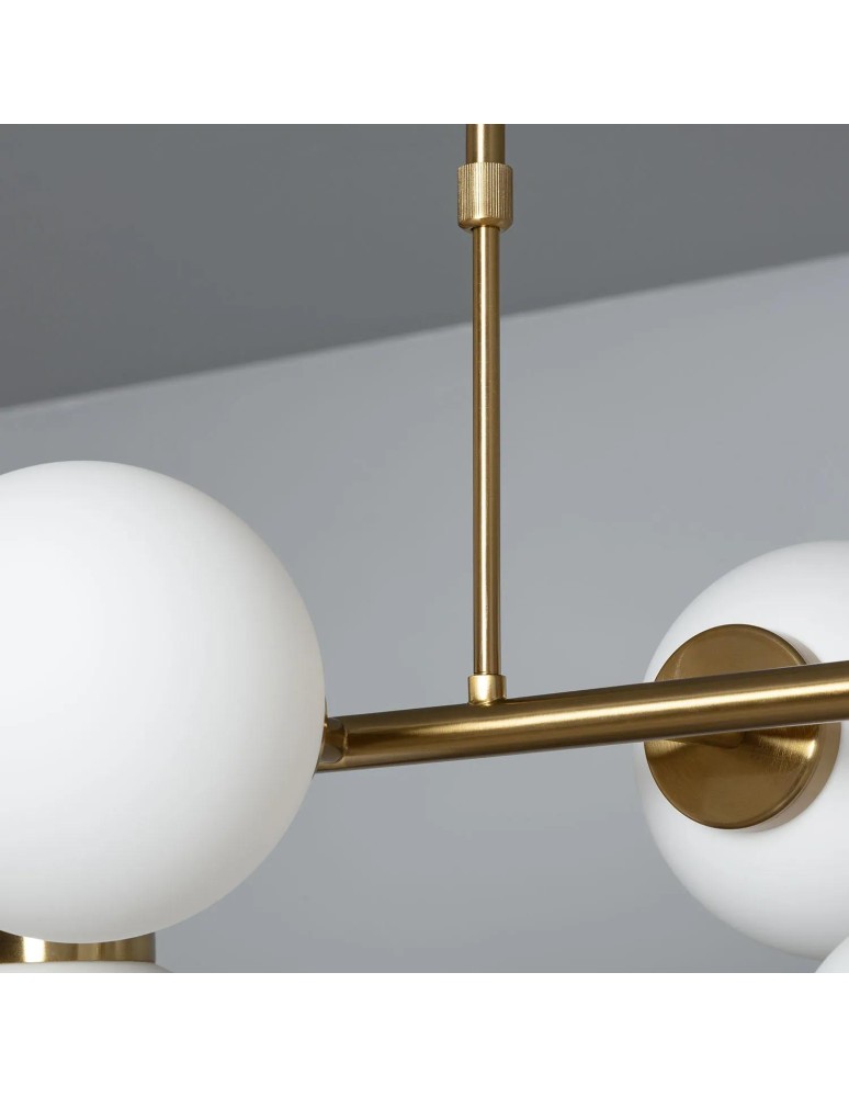 Abruzzo Lampa Wisząca Kule Mleczne Złota Liguria 6xE27 ABR-LWL-6XE27