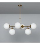 Abruzzo Lampa Wisząca Kule Mleczne Złota Liguria 6xE27 ABR-LWL-6XE27