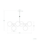 Pendant lamps - Abruzzo Gold Liguria 6xE27 Milk Globes Pendant Lamp ABR-LWL-6XE27. - product 7