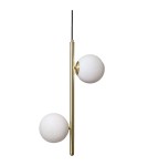 Abruzzo Lampa Wisząca Złota Kula Mleczna Bari 2xE27 ABR-LWB-E27