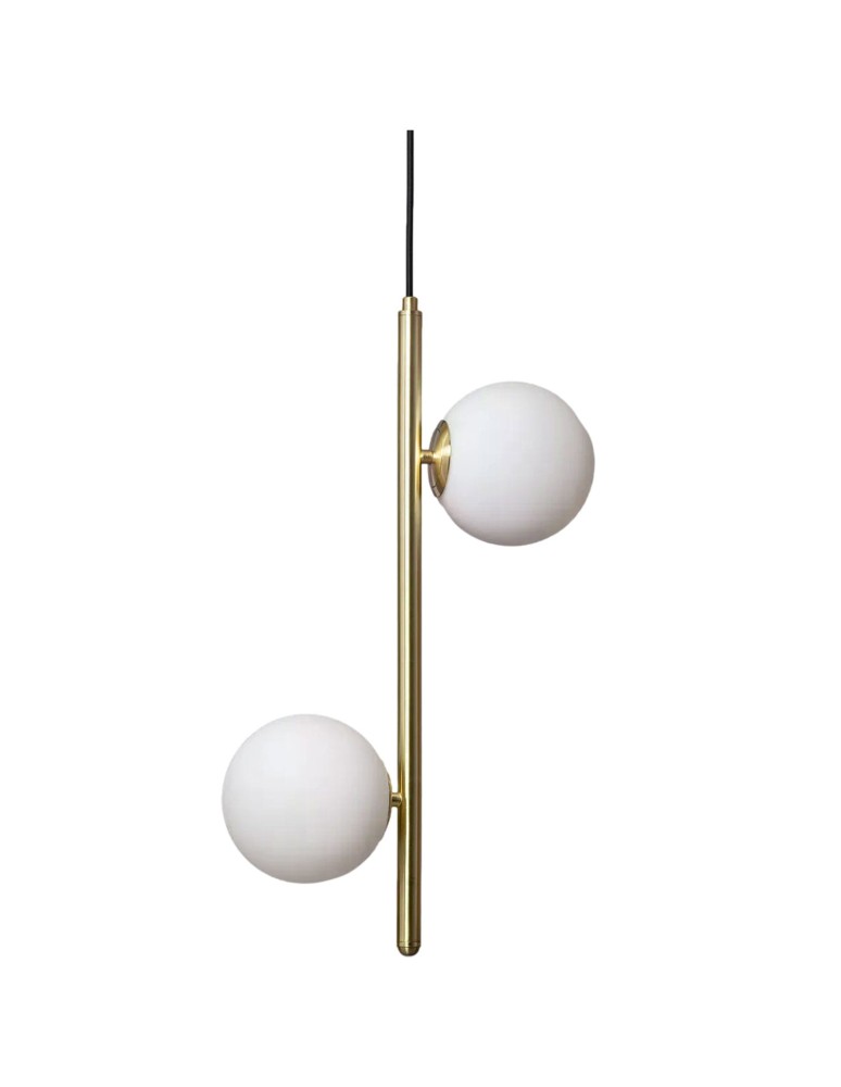 Pendant lamps - Abruzzo Bari Gold Milk Ball Pendant Lamp 2xE27 ABR-LWB-E27 - product kolory-swiatla.pl 1