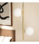 Abruzzo Lampa Wisząca Złota Kula Mleczna Bari 2xE27 ABR-LWB-E27