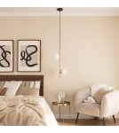 Abruzzo Lampa Wisząca Złota Kula Mleczna Bari 2xE27 ABR-LWB-E27