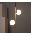 Abruzzo Lampa Wisząca Złota Kula Mleczna Bari 2xE27 ABR-LWB-E27