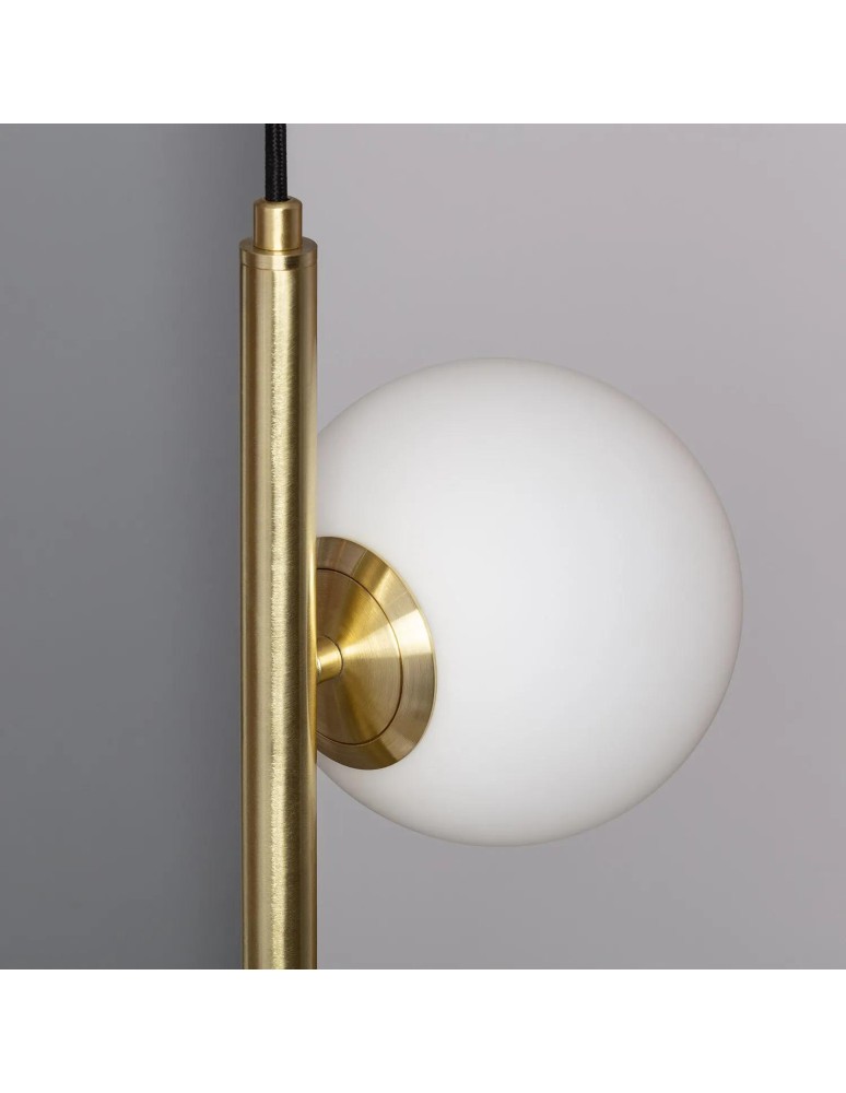 Abruzzo Lampa Wisząca Złota Kula Mleczna Bari 2xE27 ABR-LWB-E27