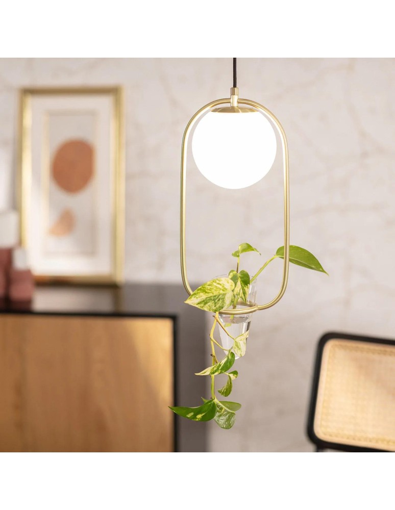 Abruzzo Lampa Wisząca ZłotaKula Mleczna Umbria E27 ABR-LWU-E27