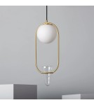 Abruzzo Lampa Wisząca ZłotaKula Mleczna Umbria E27 ABR-LWU-E27