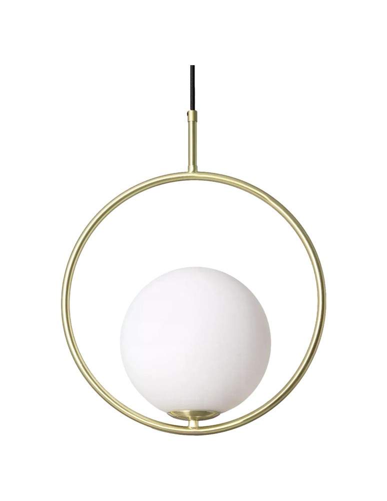 Pendant lamps - Abruzzo Rossi E27 Gold Milk Ball Pendant Lamp ABR-KGR-E27 - product kolory-swiatla.pl 1