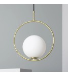 Abruzzo Lampa Wisząca Złota Kula Mleczna Rossi E27 ABR-KGR-E27
