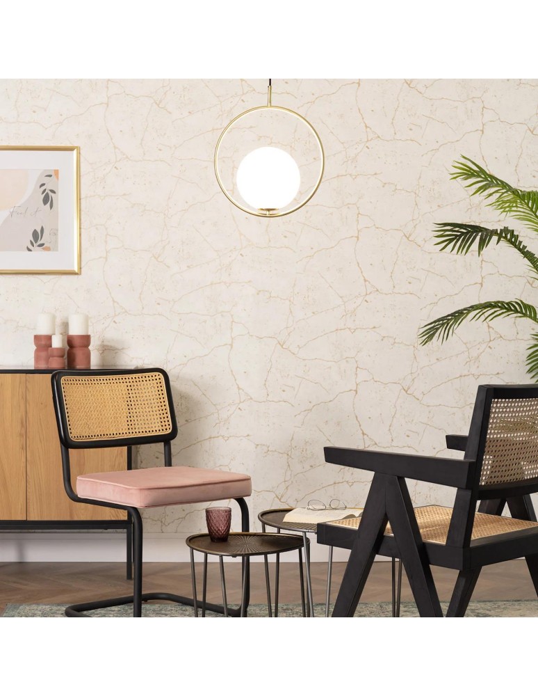 Pendant lamps - Abruzzo Rossi E27 Gold Milk Ball Pendant Lamp ABR-KGR-E27 - product kolory-swiatla.pl 3