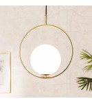 Abruzzo Lampa Wisząca Złota Kula Mleczna Rossi E27 ABR-KGR-E27