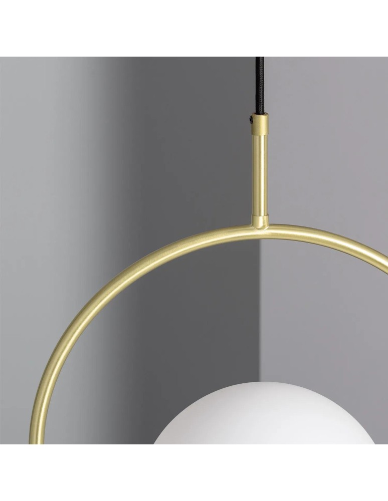 Pendant lamps - Abruzzo Rossi E27 Gold Milk Ball Pendant Lamp ABR-KGR-E27 - product kolory-swiatla.pl 6