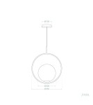 Abruzzo Lampa Wisząca Złota Kula Mleczna Rossi E27 ABR-KGR-E27