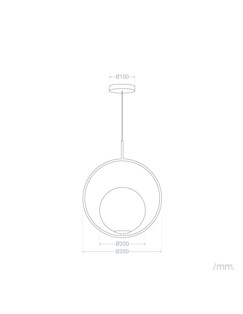 Abruzzo Lampa Wisząca Złota Kula Mleczna Rossi E27 ABR-KGR-E27
