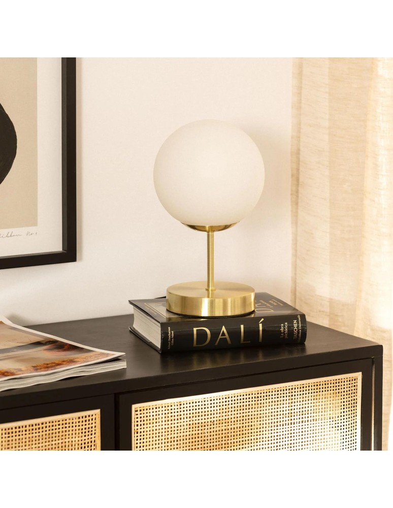 Table lamps - Abruzzo Table Lamp Gold Milk Ball Simona E14 ABR-LSS-Z-E27 - product kolory-swiatla.pl 3
